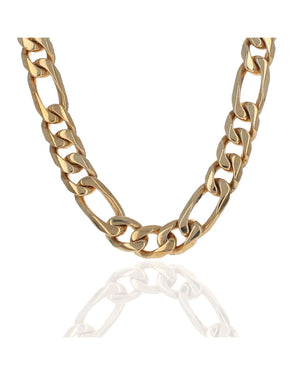 Wide Figaro Link Chain Necklace