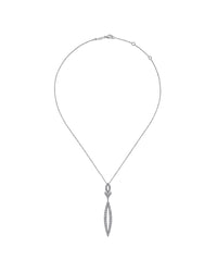 Gabriel & Co. Diamond Oval, Chevron and Marquise Drop Necklace