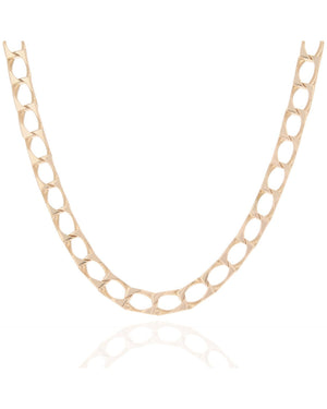 Square Curb Chain Necklace in Yellow Gold