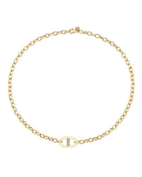 Sydney Evan Oval Link Necklace with Diamond Station