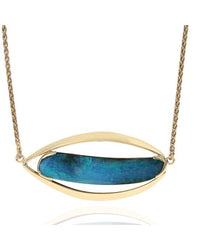 Boulder Opal Station Necklace in Gold