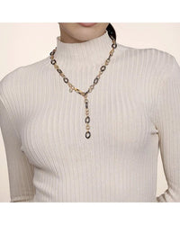 Gabriel & Co. Contemporary Collection Oval Link Y Knot Necklace