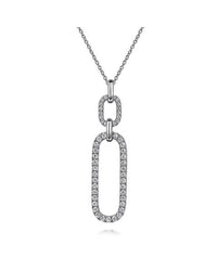 Gabriel & Co. Lusson Collection Diamond Oval Link Drop Necklace