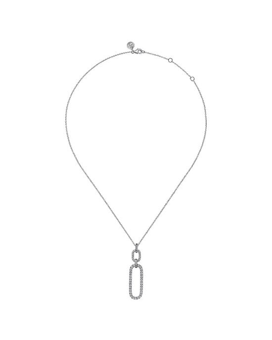 Gabriel & Co. Lusson Collection Diamond Oval Link Drop Necklace