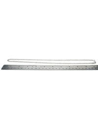Diamond Square Curb Chain Necklace in White Gold