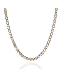 A. Link Round Brilliant Diamond Inline Necklace