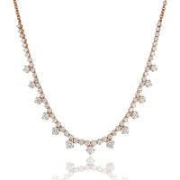 A. Link Round Brilliant Diamond Drop Station Necklace