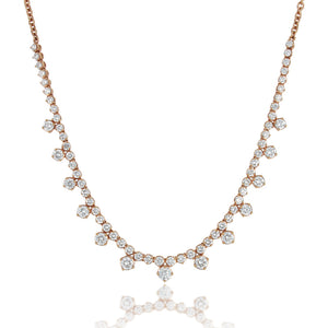 A. Link Round Brilliant Diamond Drop Station Necklace