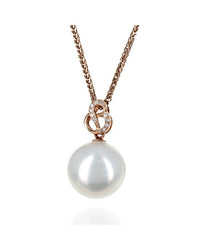 South Sea Pearl and Diamond Pave Drop Necklace