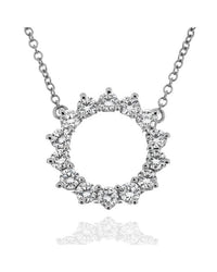 Tiffany & Co. Diamond Open Circle Pendant Necklace in Platinum