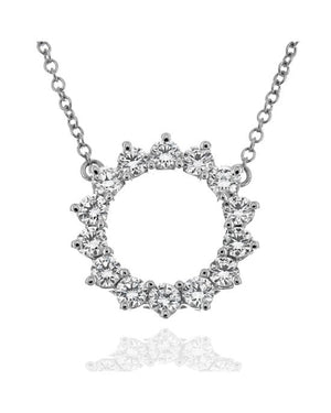 Tiffany & Co. Diamond Open Circle Pendant Necklace in Platinum