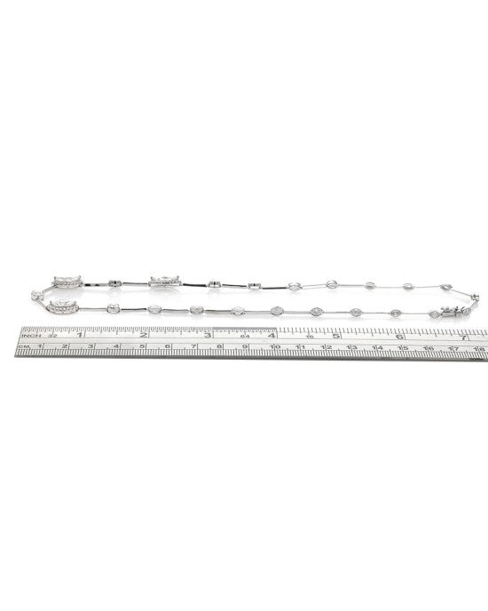 Mixed Cut Diamond Station Bar Link Neckace