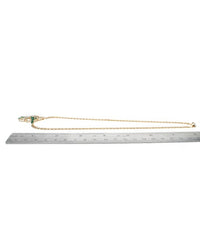 Emerald and Diamond Station Necklace in Yellow Gold
