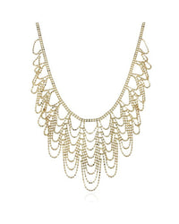 Bright Cut Graduated Scalloped Beaded Necklace