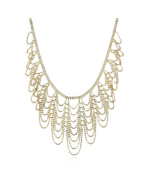 Bright Cut Graduated Scalloped Beaded Necklace