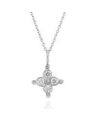 Minature Diamond Cross on Cable Chain Necklace