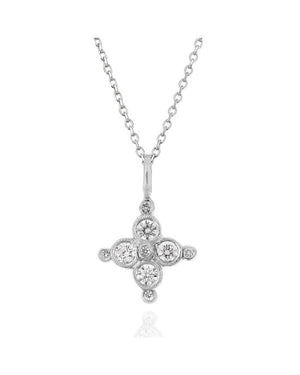 Minature Diamond Cross on Cable Chain Necklace