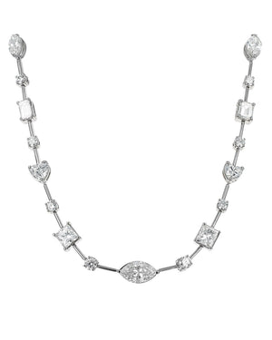 Mixed Fancy Cut Diamond Necklace in 18K White Gold