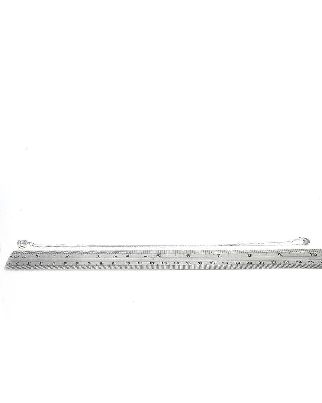Diamond Halo Drop on Curb Chain Necklace