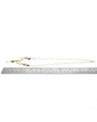 Mixed Cut Multi Gemstone Y Necklace