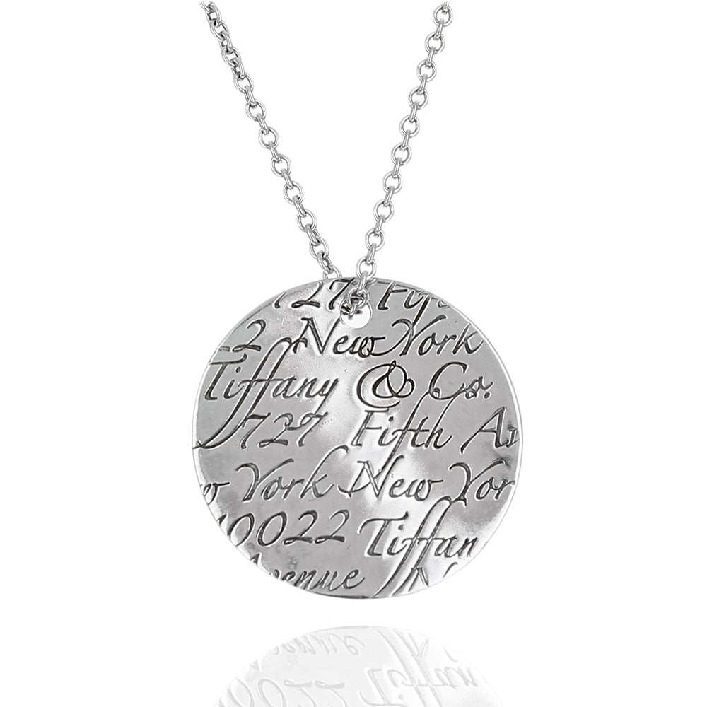 Tiffany & Co. Notes Medallion Necklace in Sterling Silver