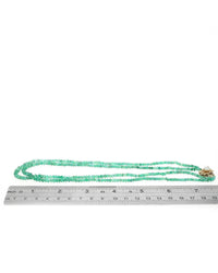 Emerald Bead Necklace with Pearl Clasp