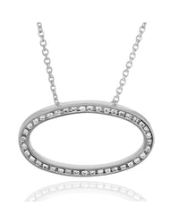 Diamond Open Oval Drop on Cable Chain