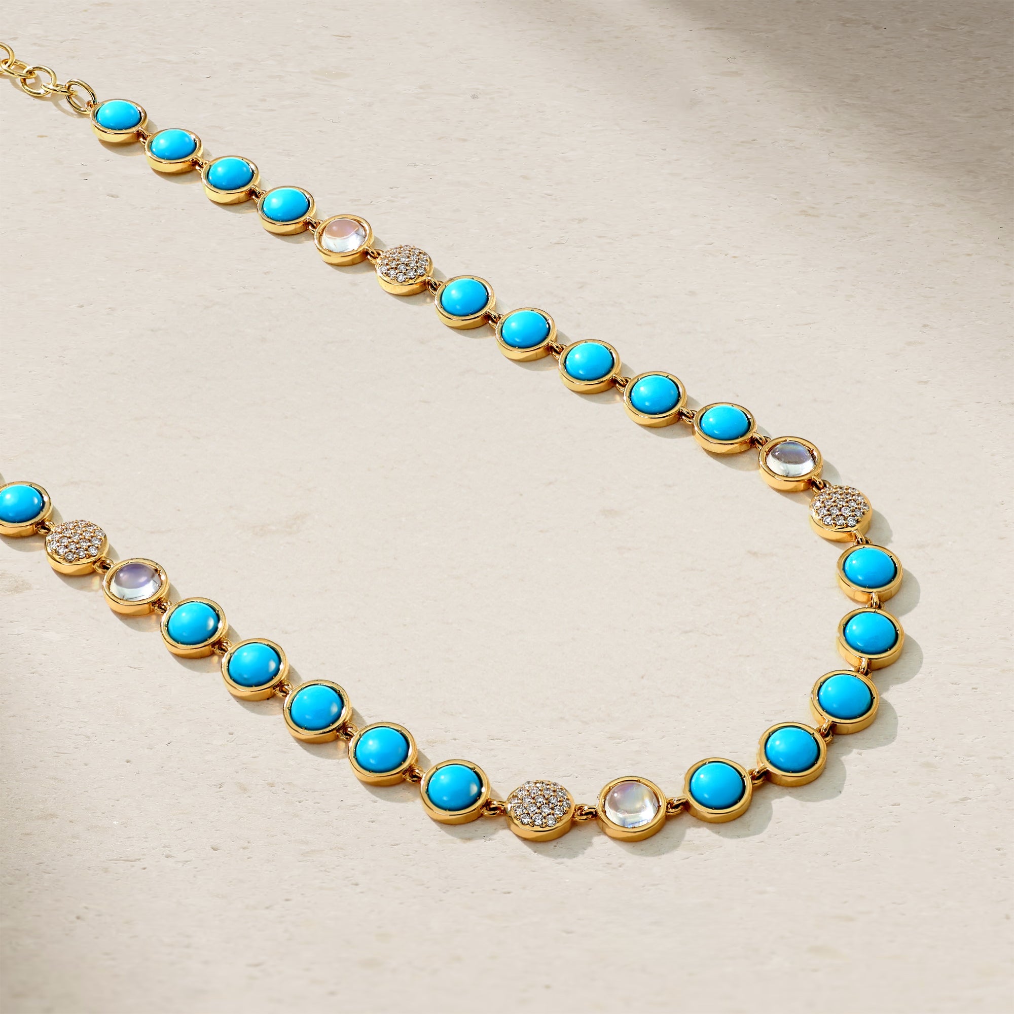 Bubble Turquoise and Diamond Necklace