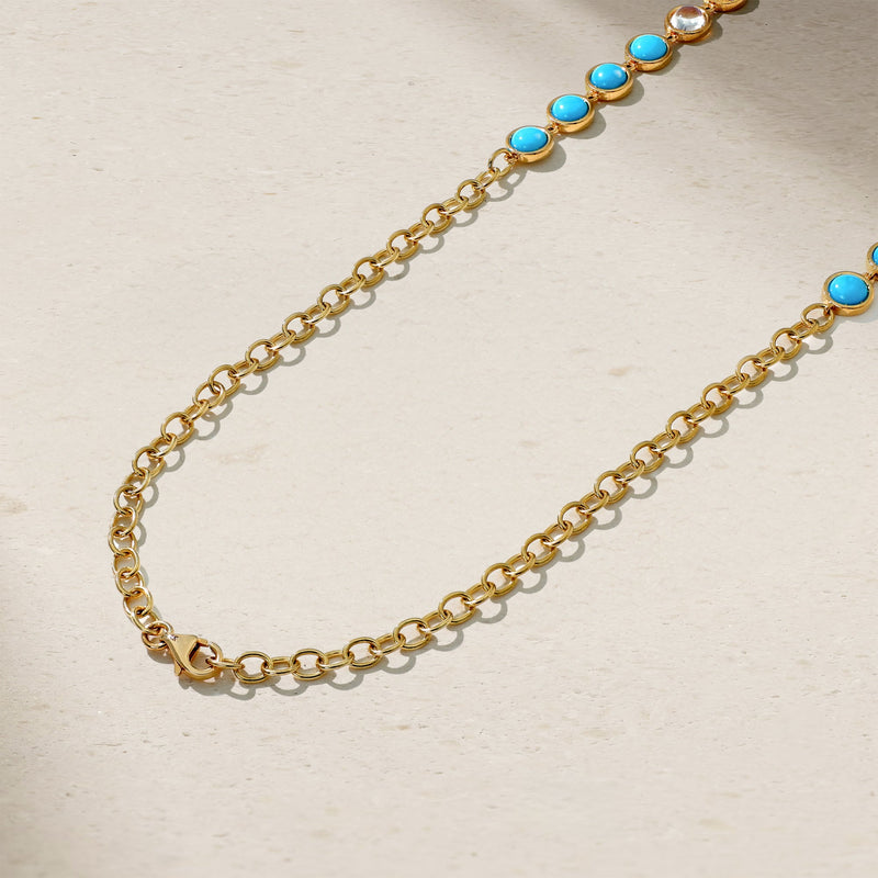 Bubble Turquoise and Diamond Necklace