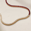 Half and Half Ruby and Diamond Tennis Necklace