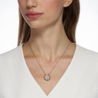 Bubbly Horseshoe Sapphire and Diamond Pendant