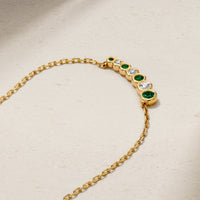 Bubbly Curved Emerald and Diamond Necklace