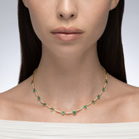 Trinity Emerald and Diamond Tennis Necklace