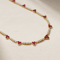 Trinity Ruby and Diamond Tennis Necklace