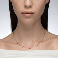 Trinity Sapphire and Diamond Station Necklace