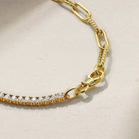 Half and Half Diamond and Chunky Link Necklace