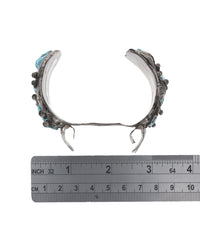 Navajo SISTEKS Sterling Silver & Turquoise Watch Cuff Bracelet