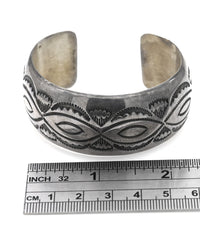Navajo Stamped Sterling Silver Cuff Bracelet