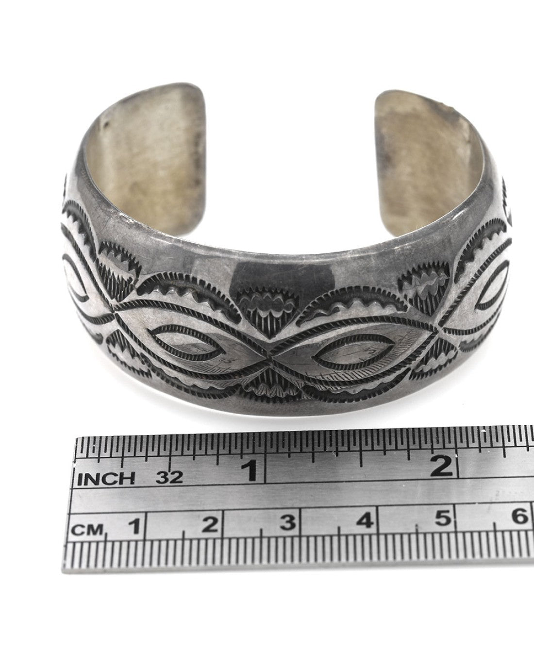 Navajo Stamped Sterling Silver Cuff Bracelet