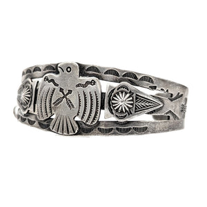 Navajo Sterling Silver Thunderbird Cuff Bracelet