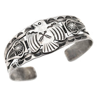 Navajo Sterling Silver Thunderbird Cuff Bracelet
