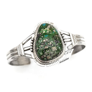 Navajo Artie John Nelson Sterling Silver & Turquoise Cuff Bracelet