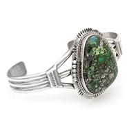 Navajo Artie John Nelson Sterling Silver & Turquoise Cuff Bracelet