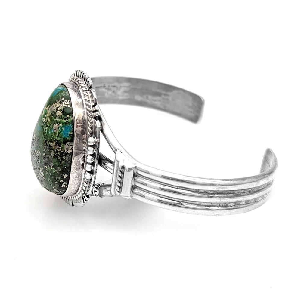 Navajo Artie John Nelson Sterling Silver & Turquoise Cuff Bracelet
