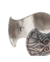 Navajo Signed Sterling Silver Turquoise & Coral Chip Inlay Watch Cuff Bracelet