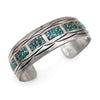 Navajo Corbet Joe Sterling Silver Turquoise Chip Inlay Cuff Bracelet