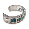 Navajo Corbet Joe Sterling Silver Turquoise Chip Inlay Cuff Bracelet