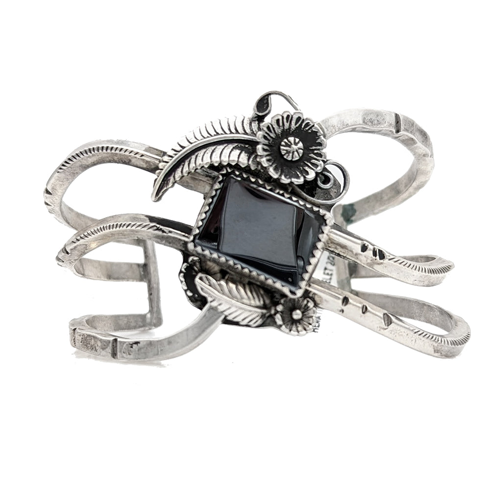 Southwestern Sterling Silver & Hematite Cuff Bracelet