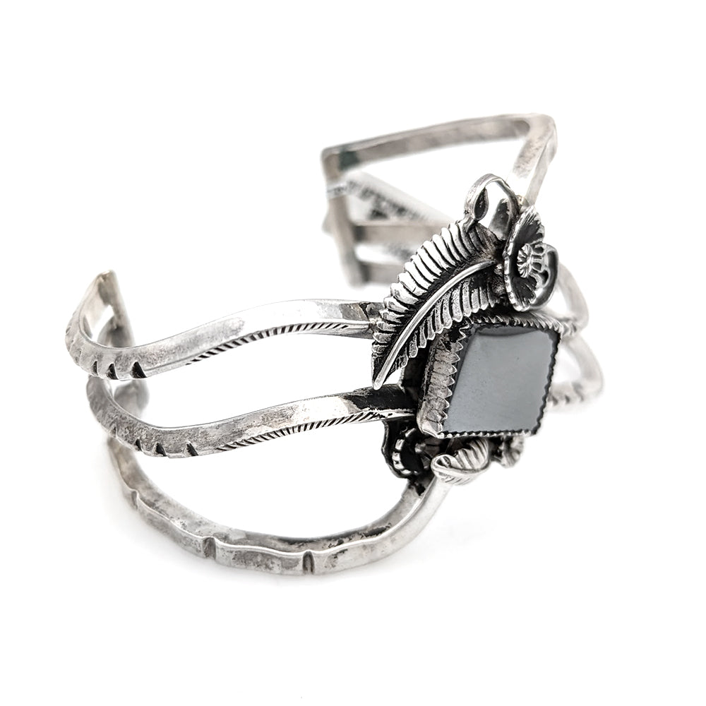 Southwestern Sterling Silver & Hematite Cuff Bracelet
