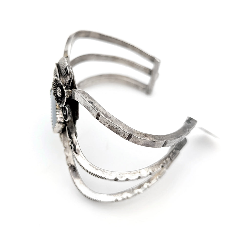 Southwestern Sterling Silver & Hematite Cuff Bracelet